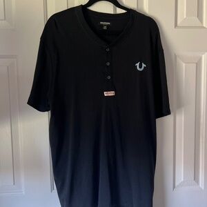 True Religion  Men's T Shirt  Size XL Black Burnout